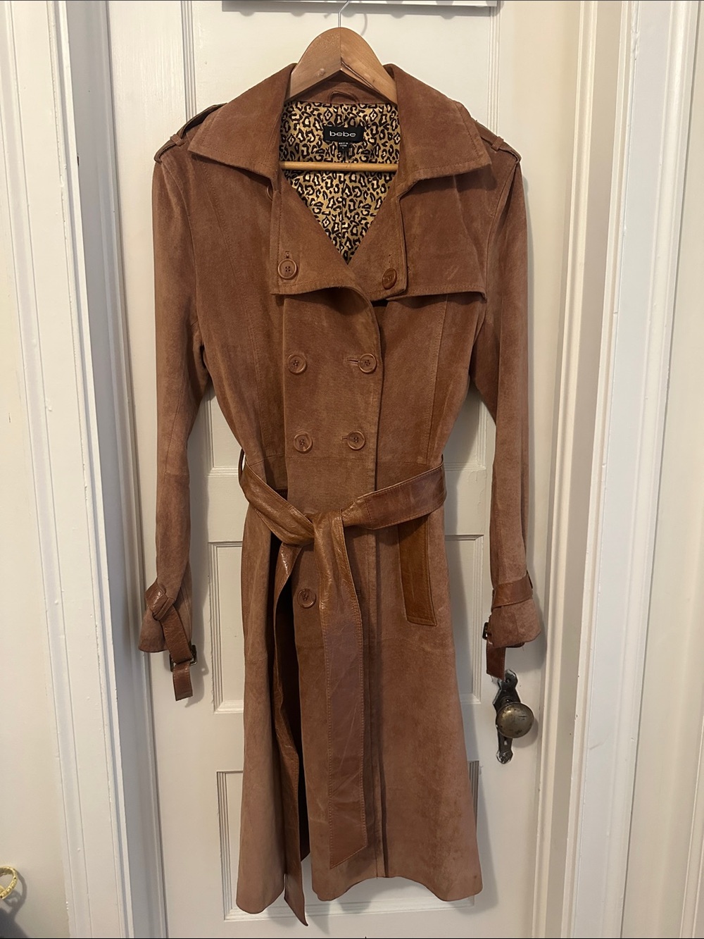 Y2K bebe Suede Trench Coat in Brown